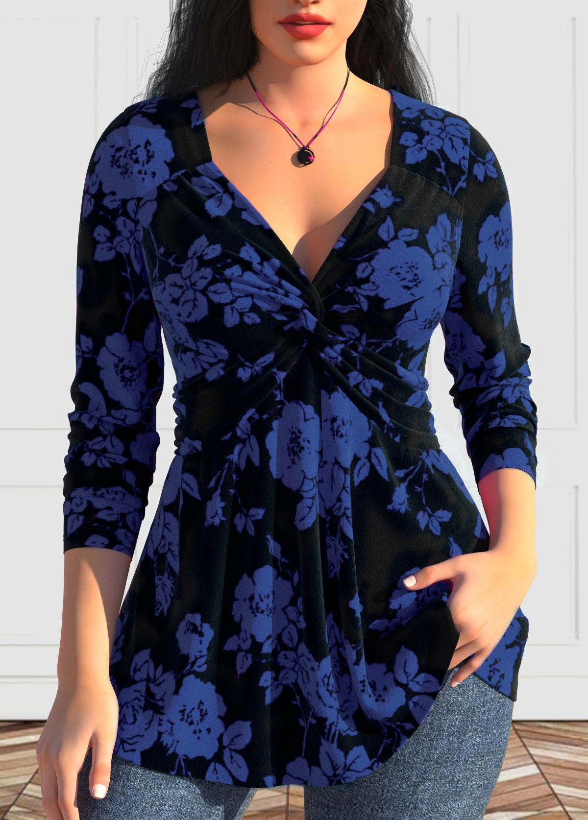 【Tylko teraz: -40%】【L-6XL】 Top z długimi rękawami i nadrukiem w nowym stylu-3884455