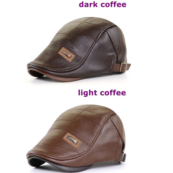 🧢【Kup jeden, drugi dostaniesz gratis】🔥Męski beret skórzany w stylu vintage-3806630