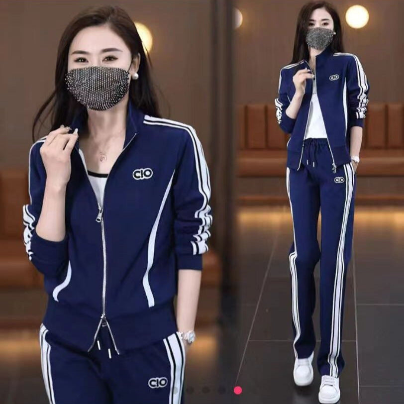 【M-3XL】【Kurtka + spodnie】 Damski sportowy i codzienny dwuczęściowy garnitur-3911276