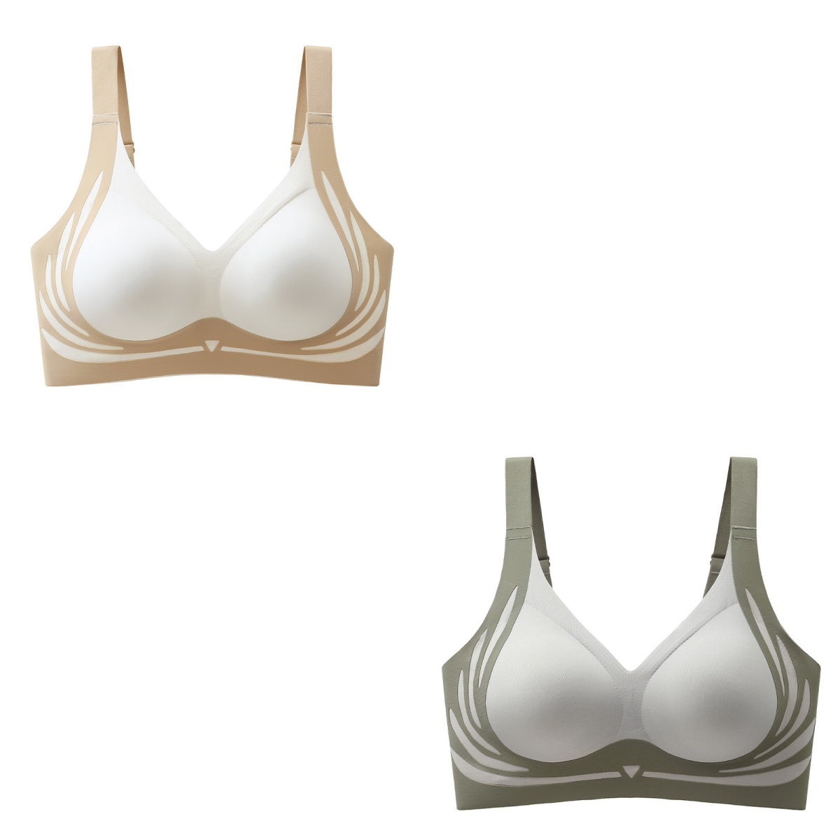 😍【Paquete de 2】Sujetador de una pieza sin aros para mujer❤️【40-85 kg】