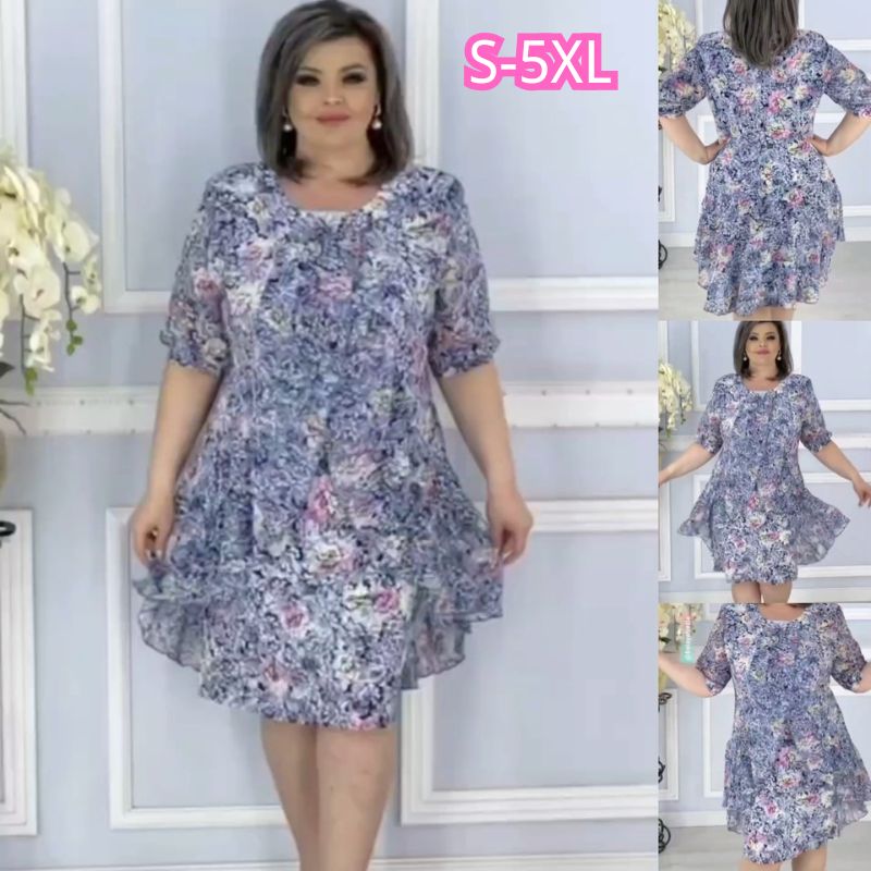 🔥【S-5XL】❤️👗2025Elegancka plisowana sukienka z nadrukiem