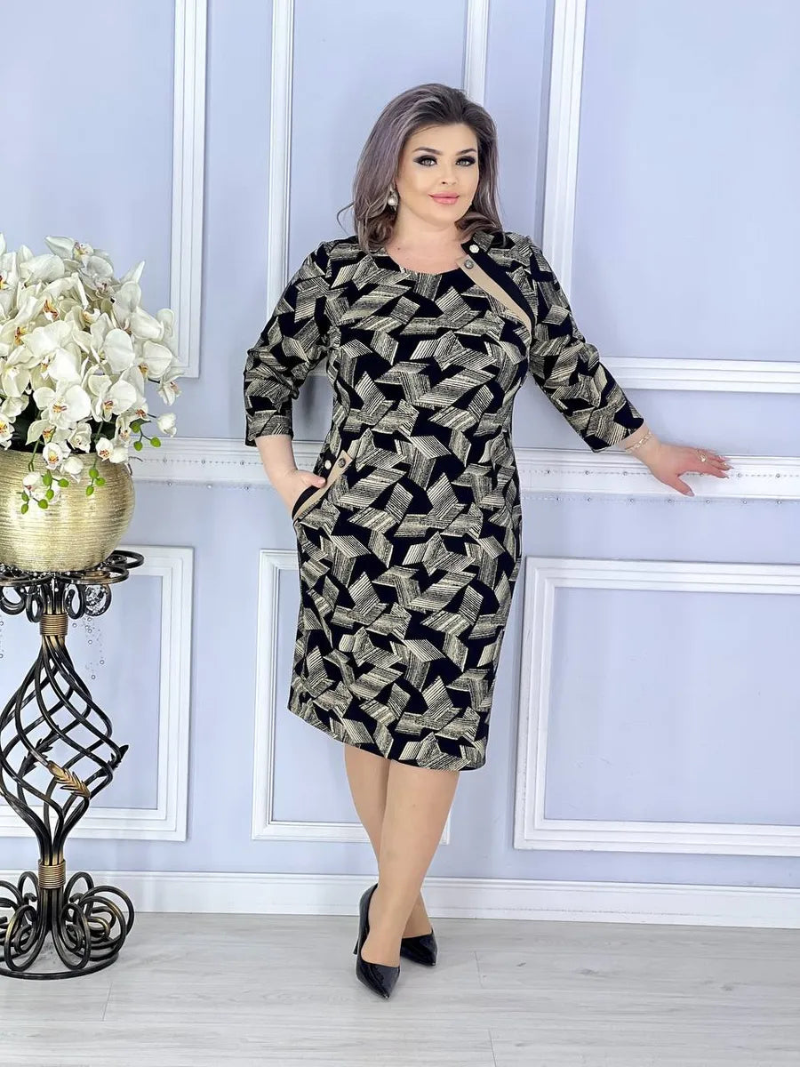 【🥇Cel mai bine vândut】💥👗【S-5XL】2025 Nouă rochie de primăvară imprimată-3901775