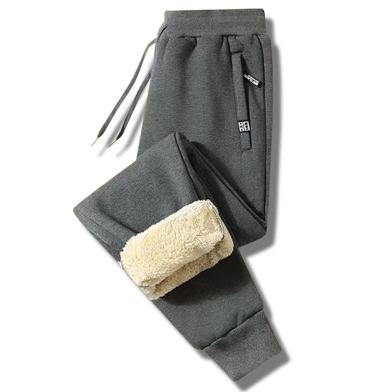 👖2024 Iarna Bărbați de iarnă Lambswool îngroșat Casual cald Sweatpants cald-3819341