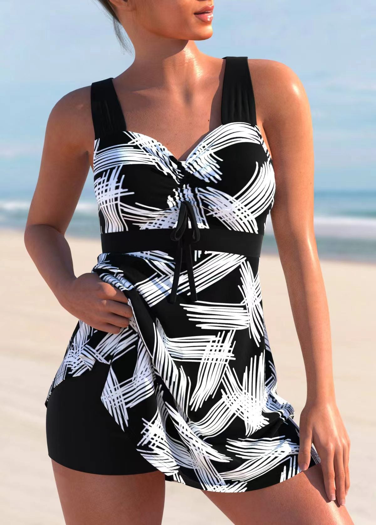 🩱🏖️【50% ZNIŻKI】【S-4XL】2025 nowy damski kostium kąpielowy z nadrukiem-3924907