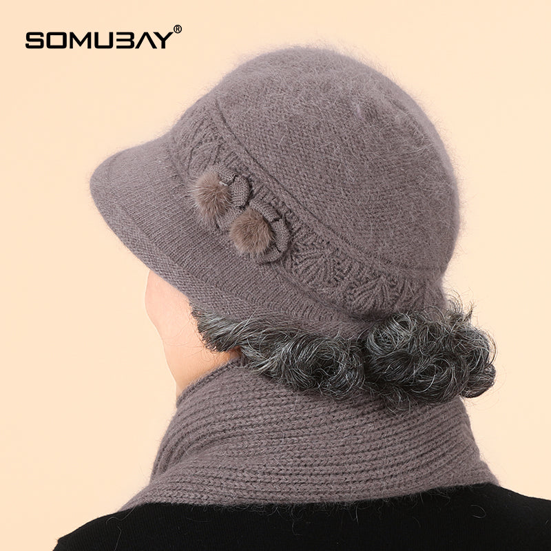 🧶Czapka + Szalik🧶Ciepły towarzysz zimą: ciepła czapka z dzianiny-3846207