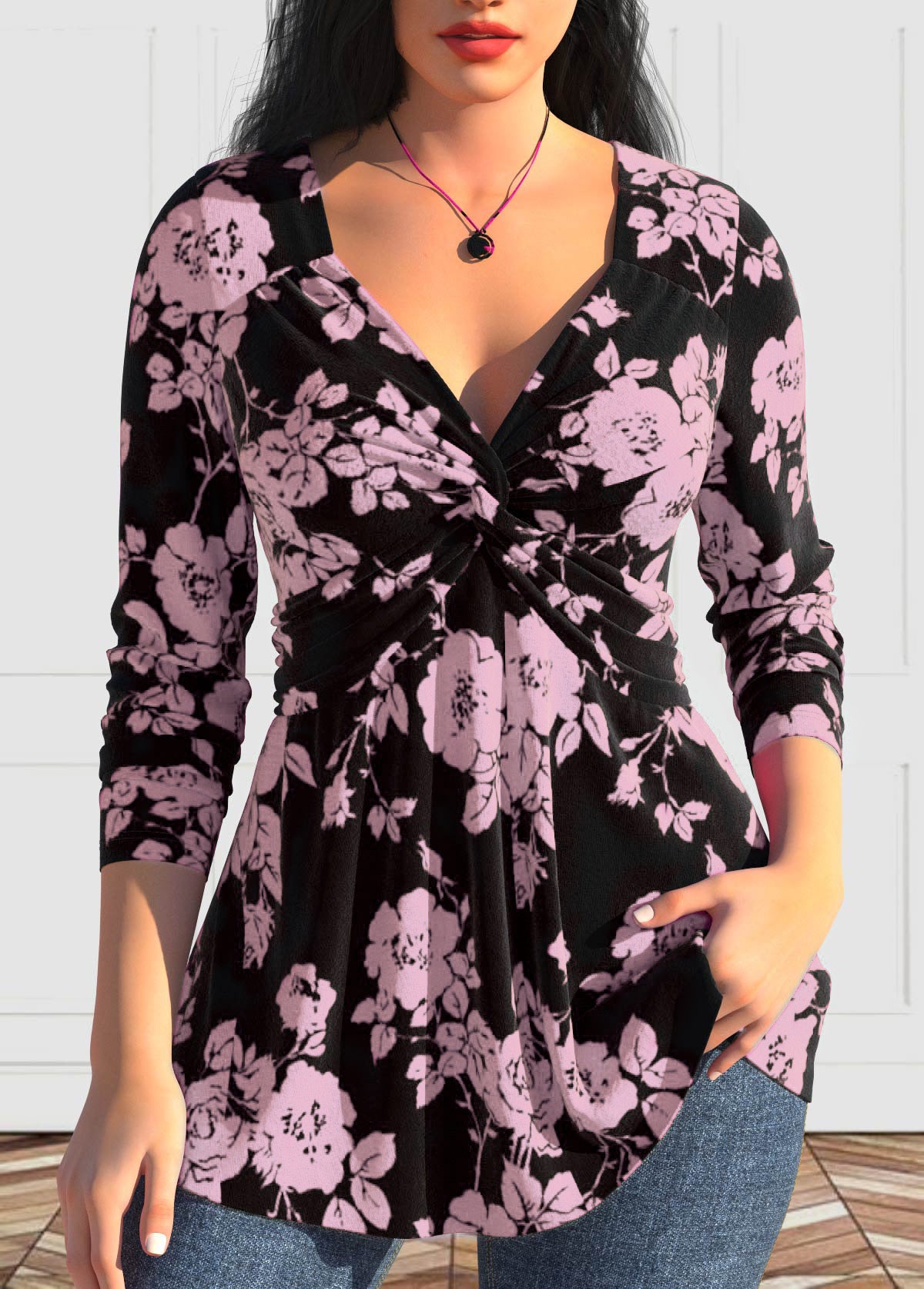 【Tylko teraz: -40%】【L-6XL】 Top z długimi rękawami i nadrukiem w nowym stylu-3884455