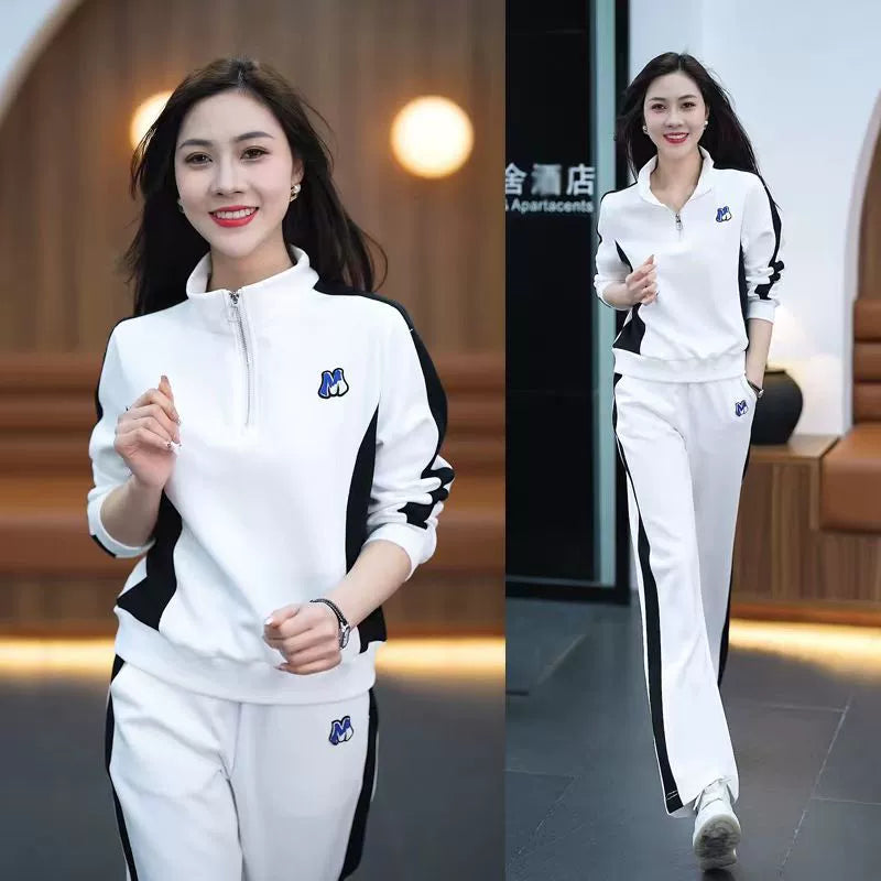 đžđžDamska bluza casualowa z szerokimi spodniami, dwuczÄĆciowy garnitur-3915079