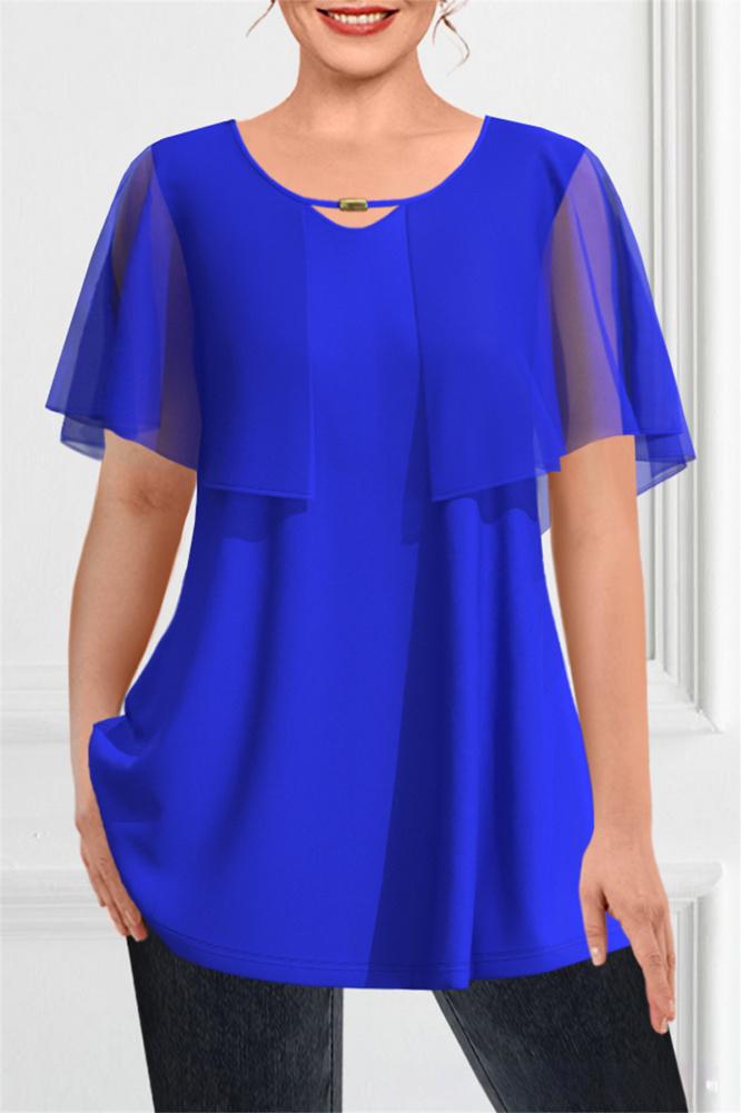 【S-3XL】💙Nowe stylowe, wiosenne topy, jednokolorowe, peleryny dla kobiet-3970449