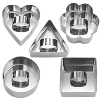 🥞【5 sztuk】 Formy do pieczenia ze stali nierdzewnej o różnych kształtach-3906672