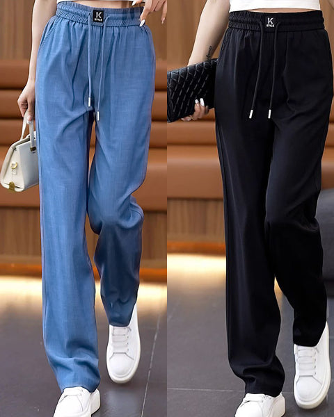 ❤️2025【S-3XL】 Dżinsy z wysokim stanem i szerokimi nogawkami typu Ice Silk-3926146