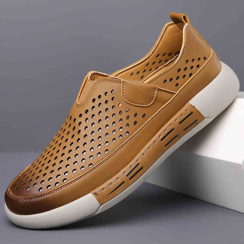 🔥Gorąca wyprzedaż🔥【39-44】Nowe buty letnie dla mężczyzn wykonane ze skóry z miękką podeszwą