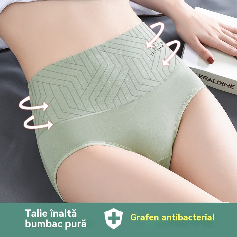 🔥【5-częściowy zestaw】🩲Antybakteryjne bawełniane majtki z wysokim stanem (45-90 kg)