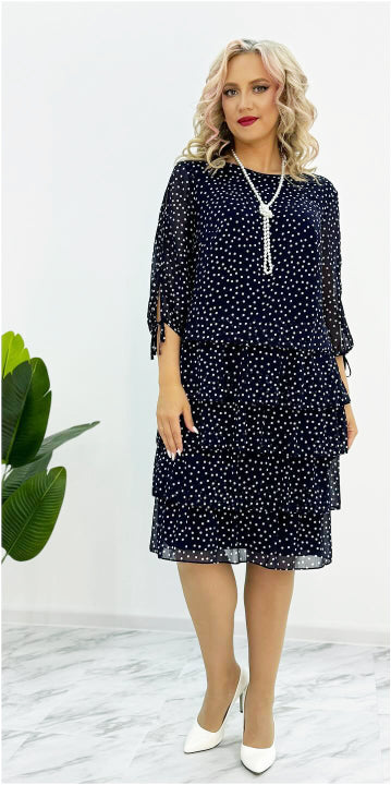 🥰【S-5XL】2025 Nowa elegancka luźna sukienka w kropki