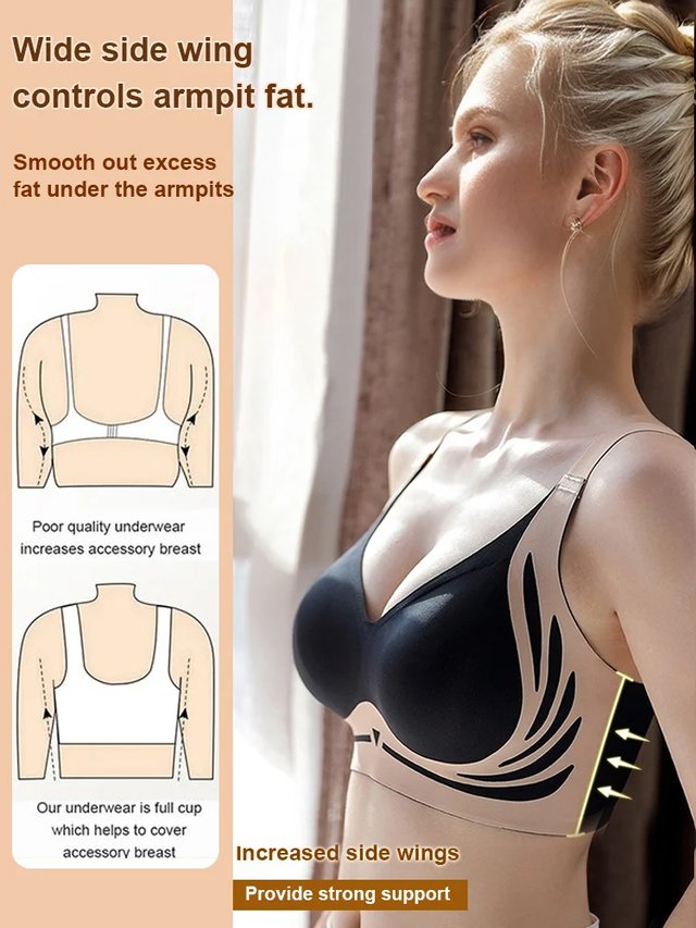 😍【Paquete de 2】Sujetador de una pieza sin aros para mujer❤️【40-85 kg】
