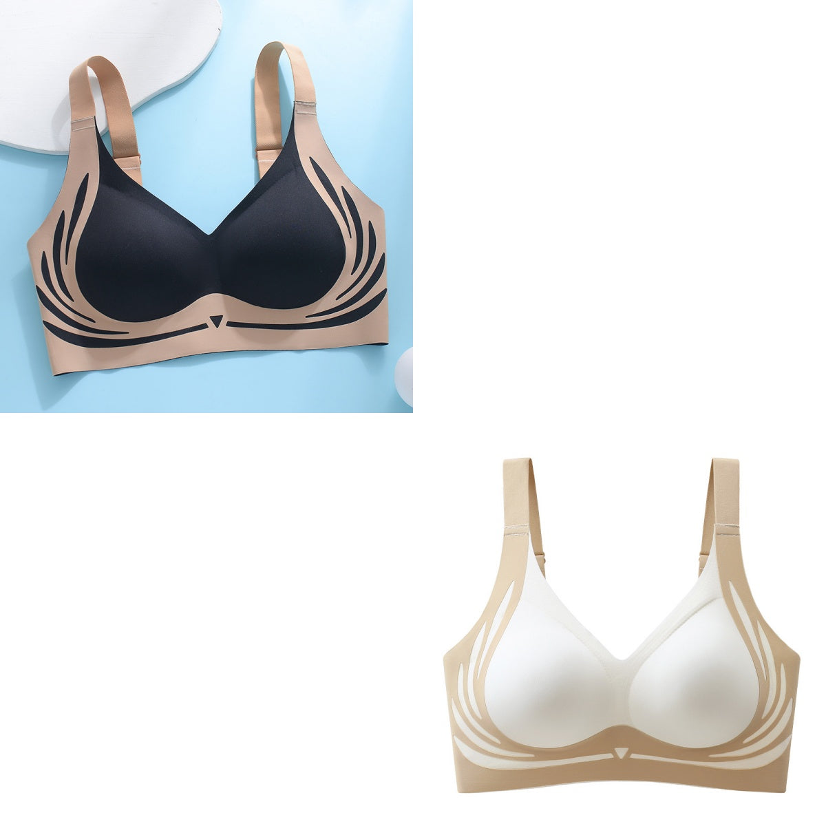 😍【Paquete de 2】Sujetador de una pieza sin aros para mujer❤️【40-85 kg】