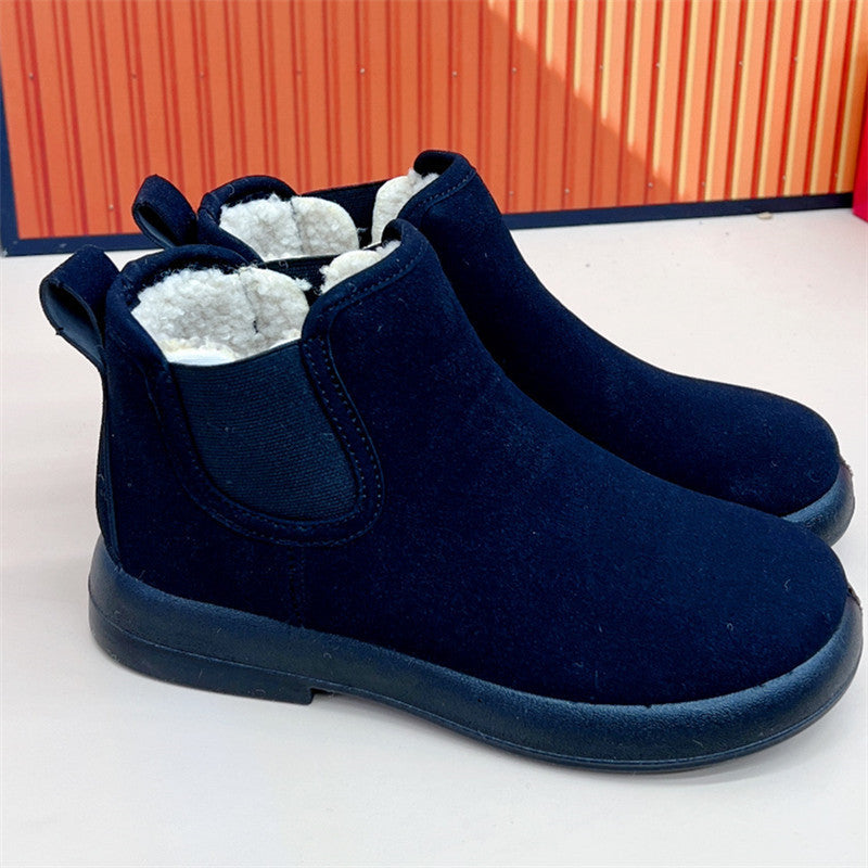 🔥【35-41】👢2024 Zimowe ciepłe kaszmirowe płaskie wygodne, wszechstronne, krótkie buty Buty antypoślizgowe-3844205