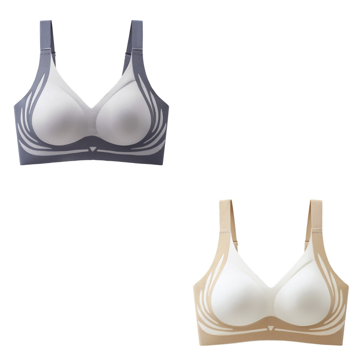 😍【Paquete de 2】Sujetador de una pieza sin aros para mujer❤️【40-85 kg】