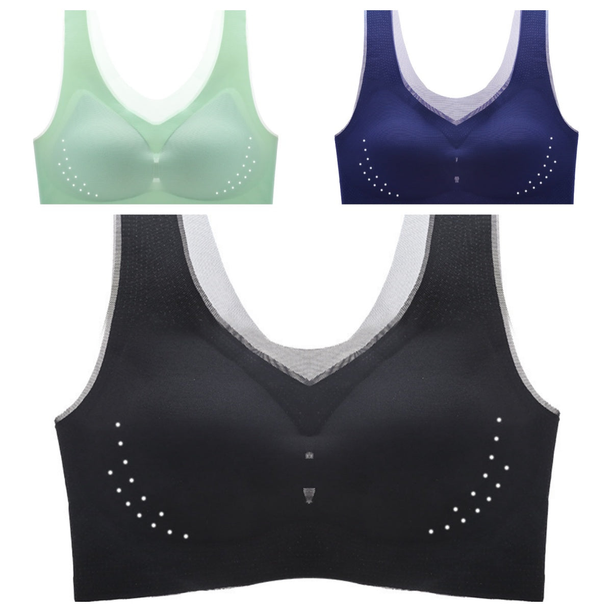 đăPack de 3ăSujetador sin aros para mujer, cĂłmodo y transpirable â¤ď¸ă40-120kgă