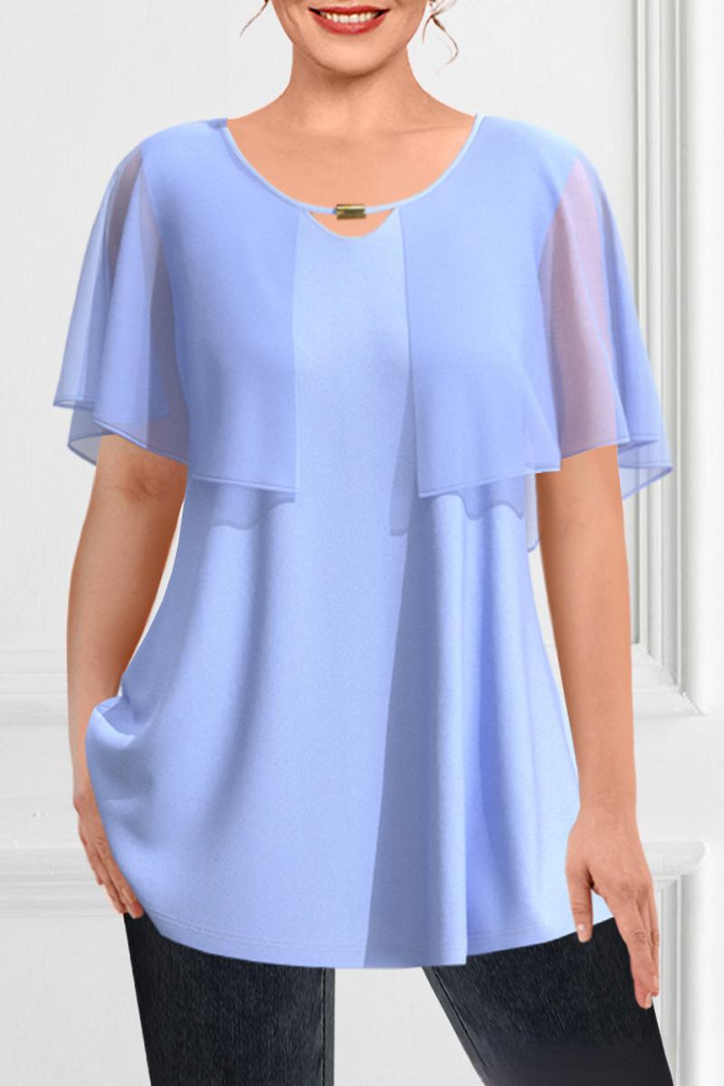 【S-3XL】💙Nowe stylowe, wiosenne topy, jednokolorowe, peleryny dla kobiet-3970449