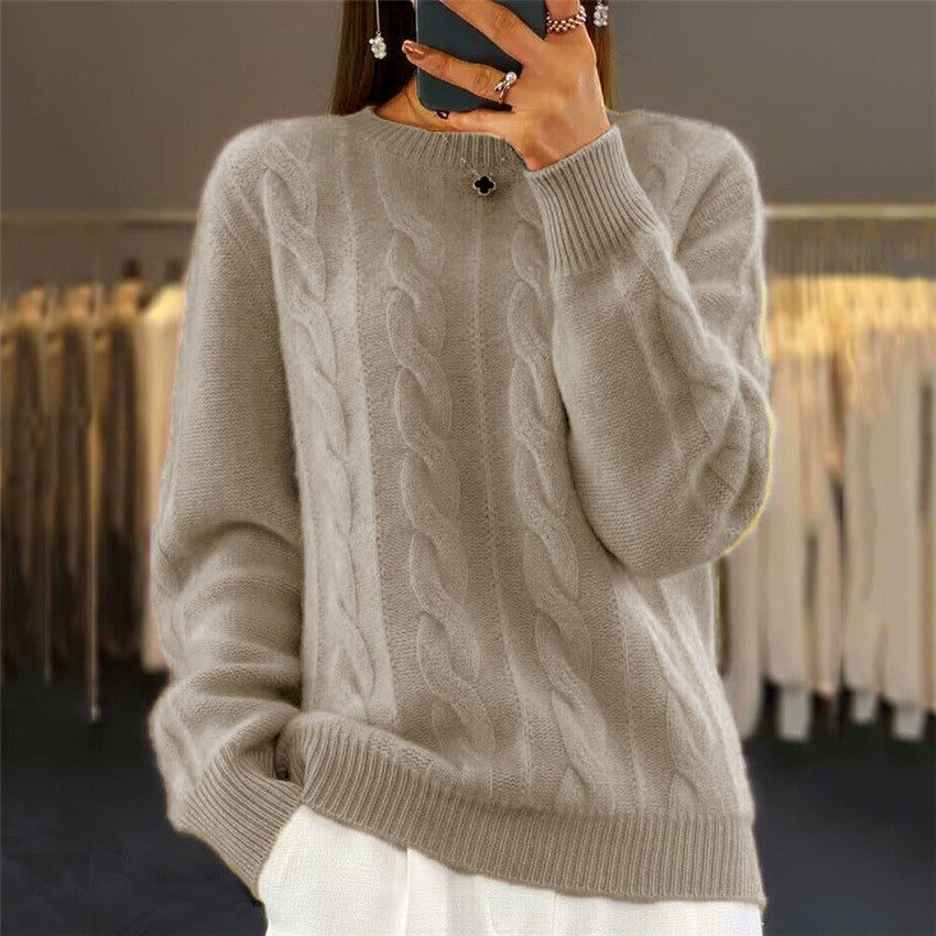 🔥⛄【S-XL】2025 jesienny i zimowy nowy, jednokolorowy, wysokiej jakości wełniany sweter-3880354