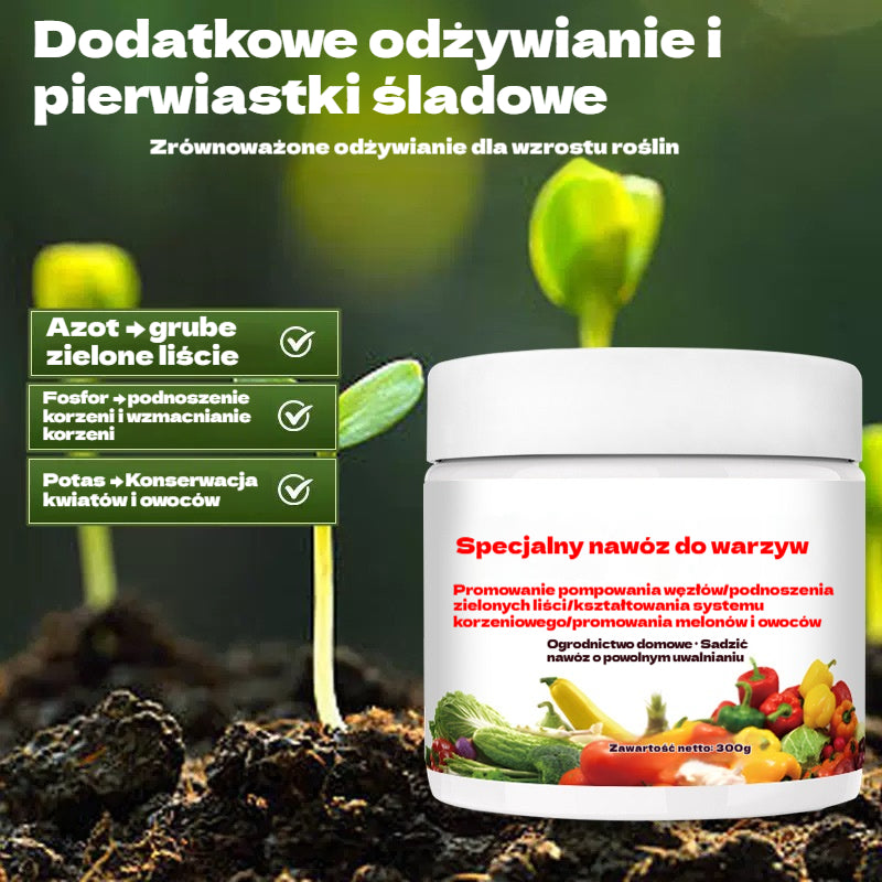 š„š„ćKup 2, otrzymaj 2 gratisćGranulowany nawóz do warzyw ā wspomaga korzenie i wzrost, zapobiega zbrylaniu, bezpieczny przez caÅy rok