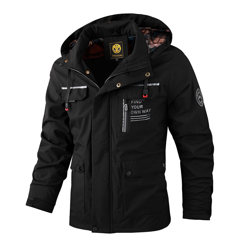 🔥 【M-4XL】 2024 Jesienno-zimowa nowa męska ciepła kurtka wiatroszczelna i wodoodporna-3804935