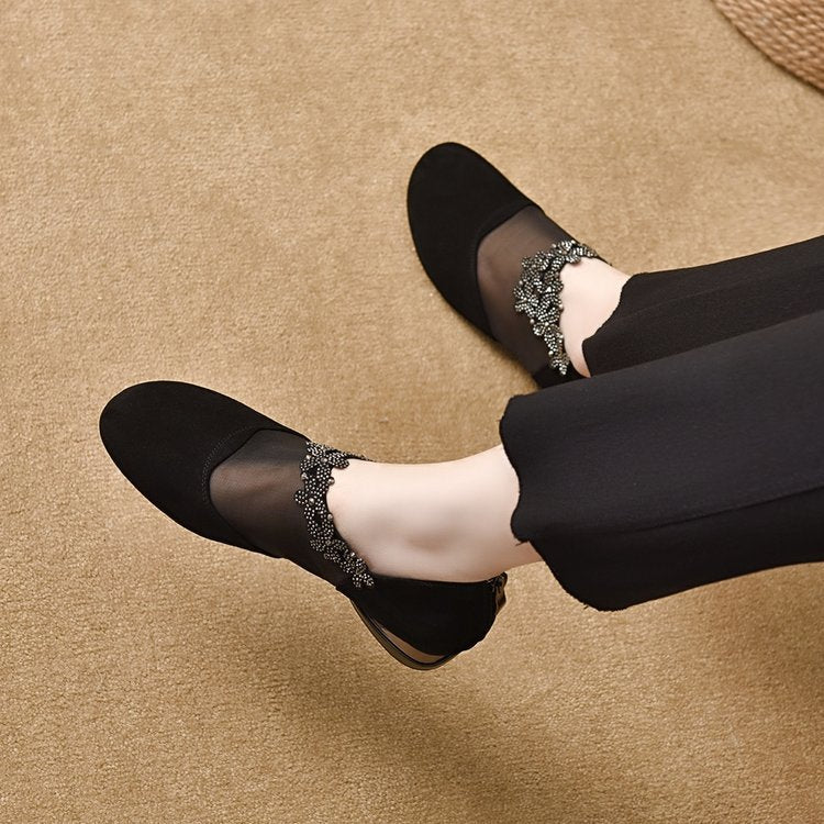 ✨【35-41】🏆2025 nowe damskie buty na koturnie z wydrążoną siateczką i miękkim spodem-3901737