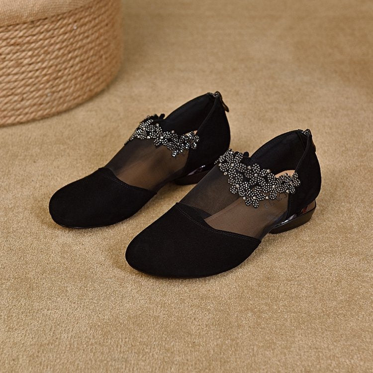 ✨【35-41】🏆2025 nowe damskie buty na koturnie z wydrążoną siateczką i miękkim spodem-3901737