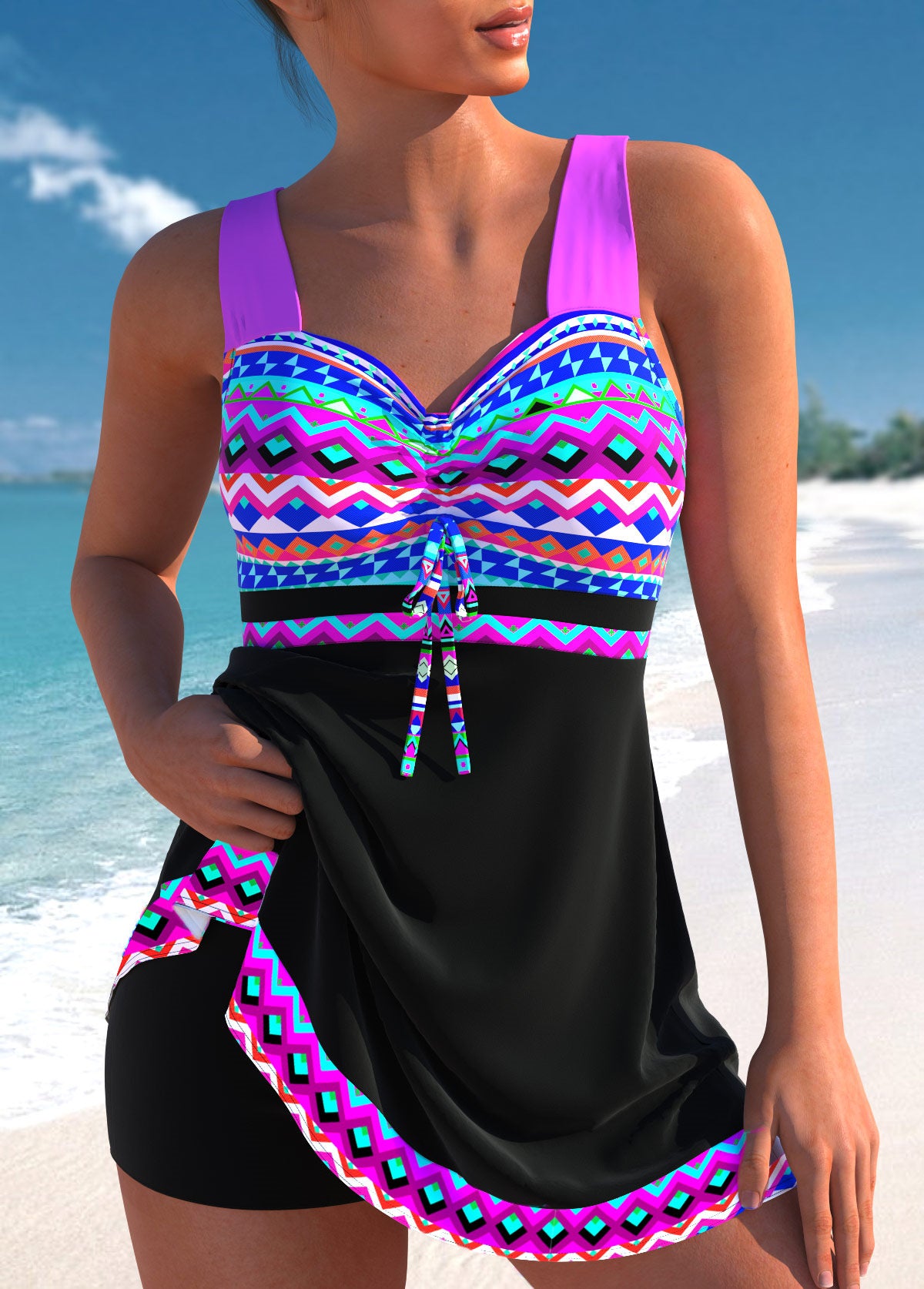🩱🏖️【50% ZNIŻKI】【S-4XL】2025 nowy damski kostium kąpielowy z nadrukiem-3924907