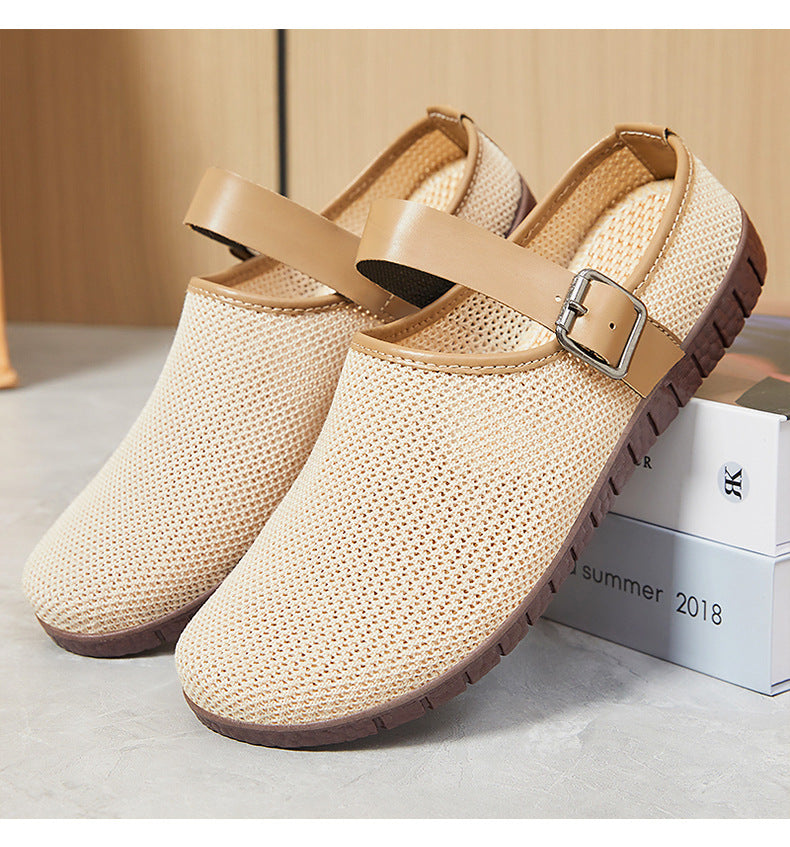 🌴🌴【36-41】🧊 Sandale retro versatile tricotate cu talpă moale-3917556