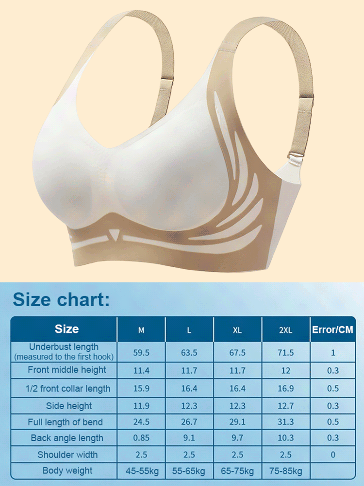 😍【Paquete de 2】Sujetador de una pieza sin aros para mujer❤️【40-85 kg】