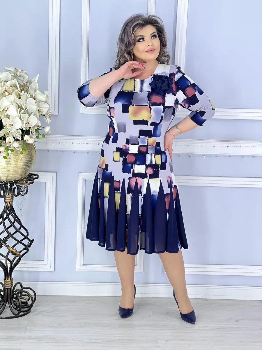 👗💐【Nowy produkt】【S-5XL】Piękna i modna rozkloszowana spódnica z nadrukiem-3895080