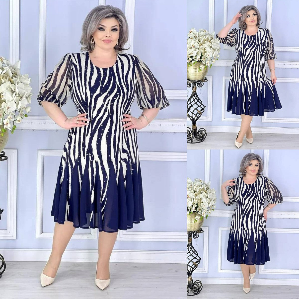💙🌸💙🌸【S-5XL】Nowa elegancka sukienka