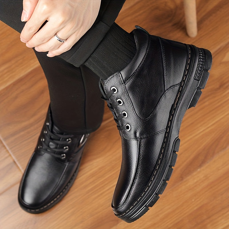 🔥【Nowy produkt】Toamna și iarna 2025, pentru bărbați, catifea, piele moale îngroșată, pantofi casual anti-alunecare, cizme calde din bumbac【38-45】-3910632