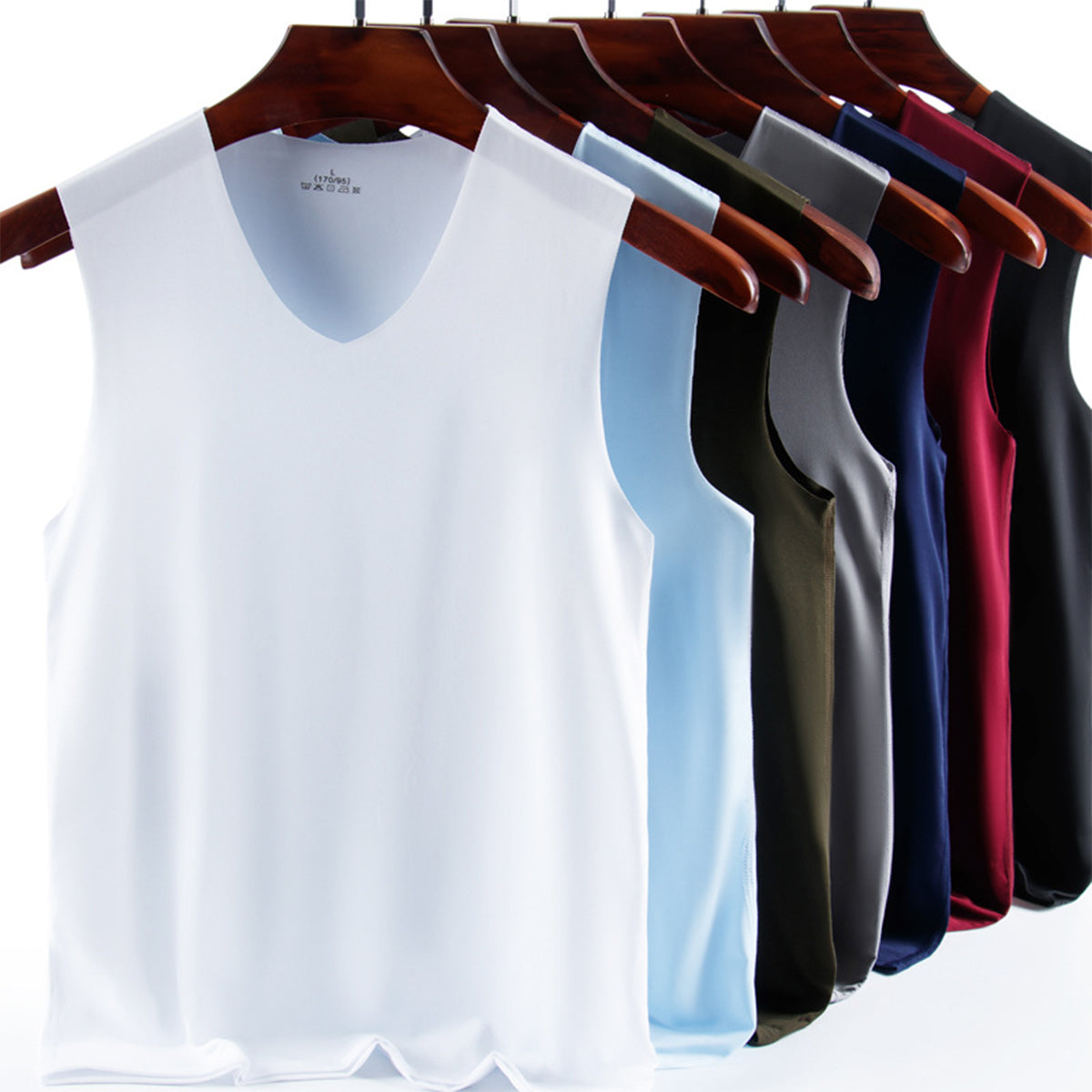 【M-5XL】✅ Zestaw 6 męskich podkoszulków typu casual Ice Silk, łatwych do dopasowania do każdego stroju, odpowiednich do noszenia na co dzień. ✅ Lekki, oddychający i szybkoschnący.