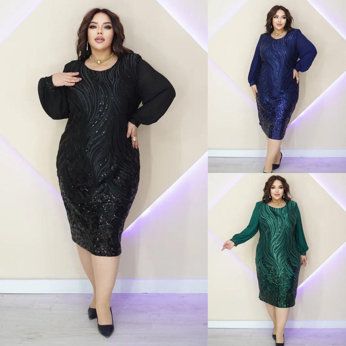 💖💖【Nowe zniżki na produkty】【S-5XL】Nowa i elegancka wysokiej jakości sukienka z szyfonu-3924211