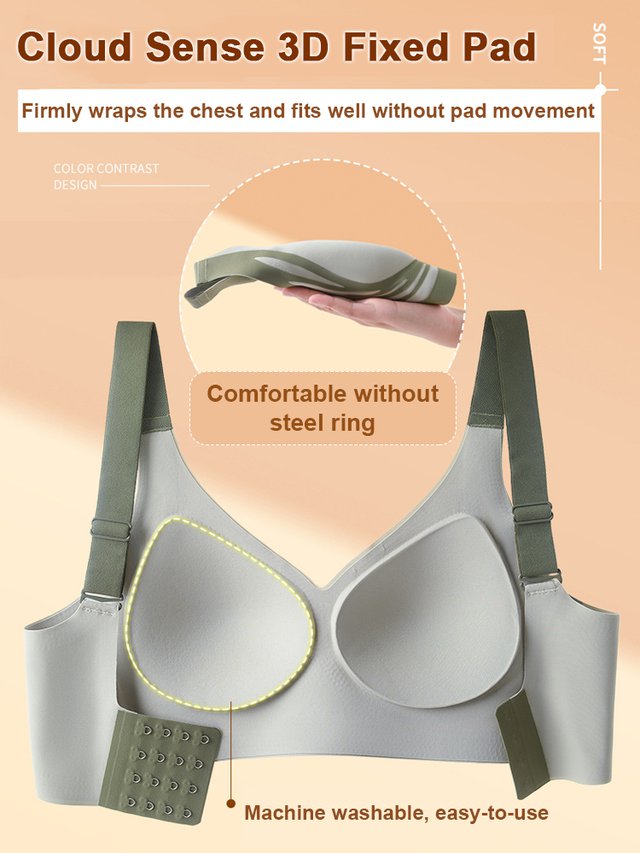 😍【Paquete de 2】Sujetador de una pieza sin aros para mujer❤️【40-85 kg】