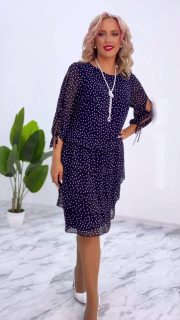 🥰【S-5XL】2025 Nowa elegancka luźna sukienka w kropki