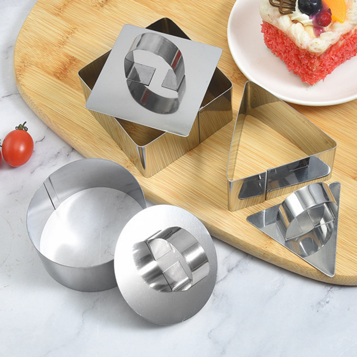 🥞【5 sztuk】 Formy do pieczenia ze stali nierdzewnej o różnych kształtach-3906672