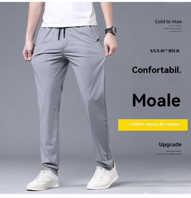 【40-115kg】🔥【Cumpărați 1 obțineți 1】Pantaloni noi de mătase elastică din gheață pentru primăvară și vară 2025