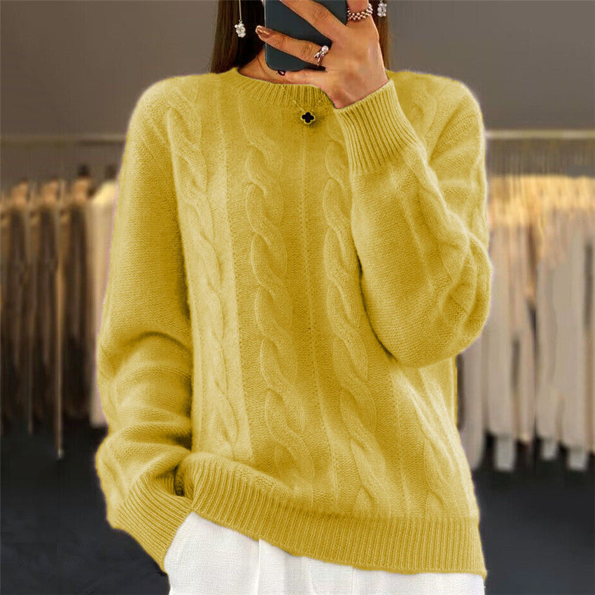 🔥⛄【S-XL】2025 jesienny i zimowy nowy, jednokolorowy, wysokiej jakości wełniany sweter-3880354