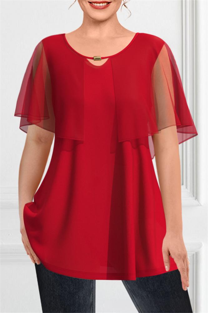【S-3XL】💙Nowe stylowe, wiosenne topy, jednokolorowe, peleryny dla kobiet-3970449