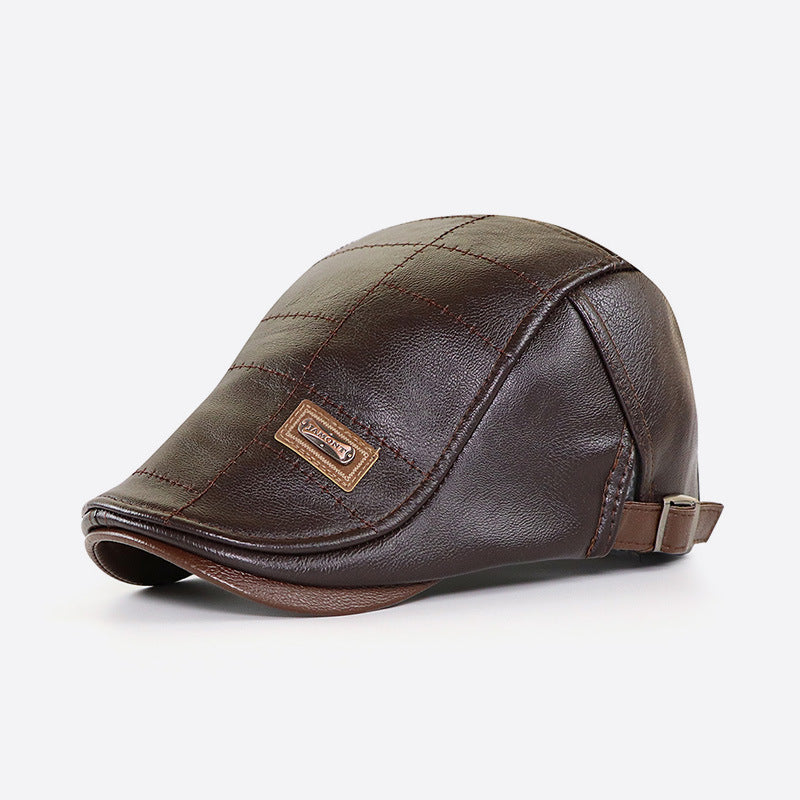 🧢【Kup jeden, drugi dostaniesz gratis】🔥Męski beret skórzany w stylu vintage-3806630