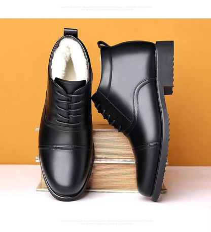 【30% ZNIŻKI】【39-44】Męskie zimowe skórzane buty z grubą i ciepłą podeszwą-3801066