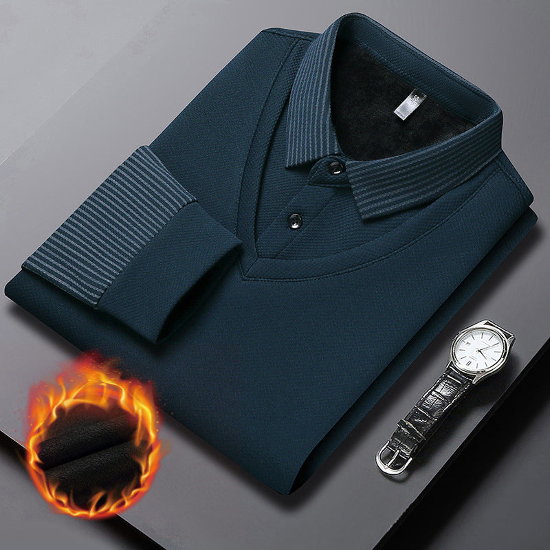 【M-4XL】👔 Dwuczęściowa koszulka POLO ze sztucznymi paskami-3838679