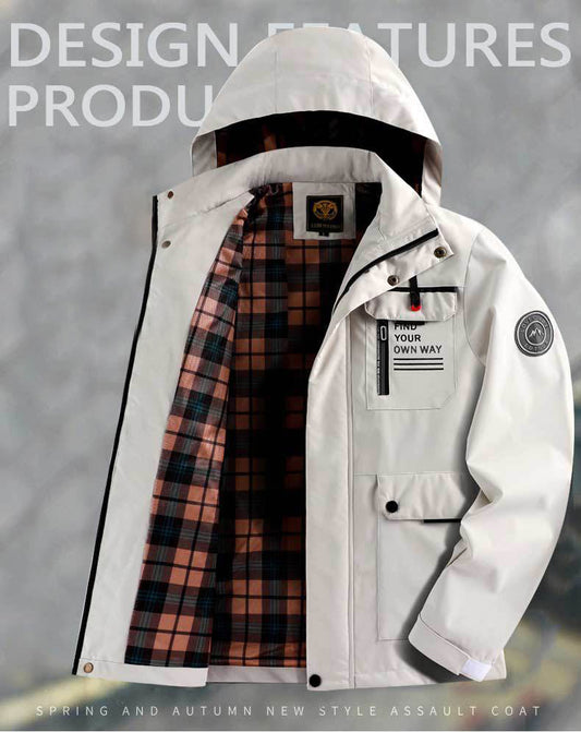 🔥 【M-4XL】 2024 Jesienno-zimowa nowa męska ciepła kurtka wiatroszczelna i wodoodporna-3804935