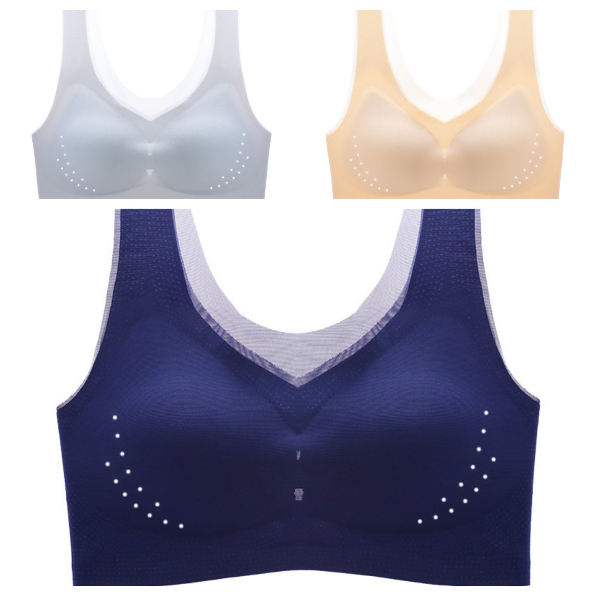 😍【Pack de 3】Sujetador sin aros para mujer, cómodo y transpirable ❤️【40-120kg】