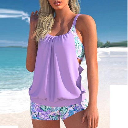 🩱🏖️💗【S-5XL】Damski dwuczęściowy strój kąpielowy typu bokser z nadrukiem