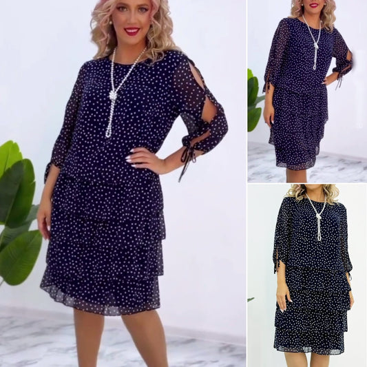 🥰【S-5XL】2025 Nowa elegancka luźna sukienka w kropki