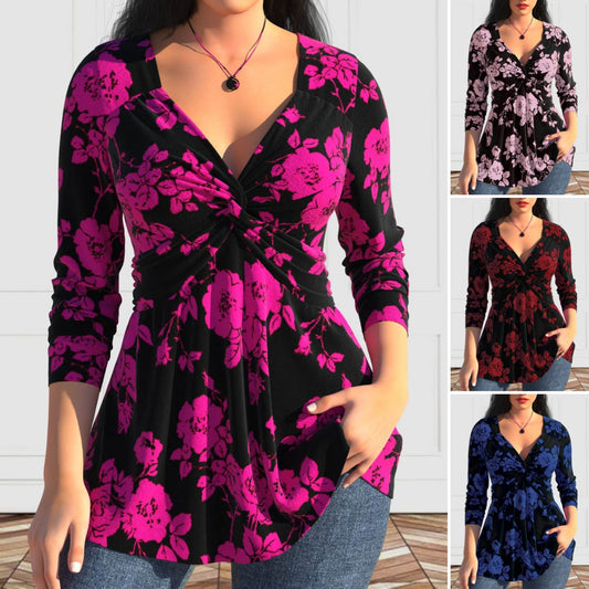 【Tylko teraz: -40%】【L-6XL】 Top z długimi rękawami i nadrukiem w nowym stylu-3884455
